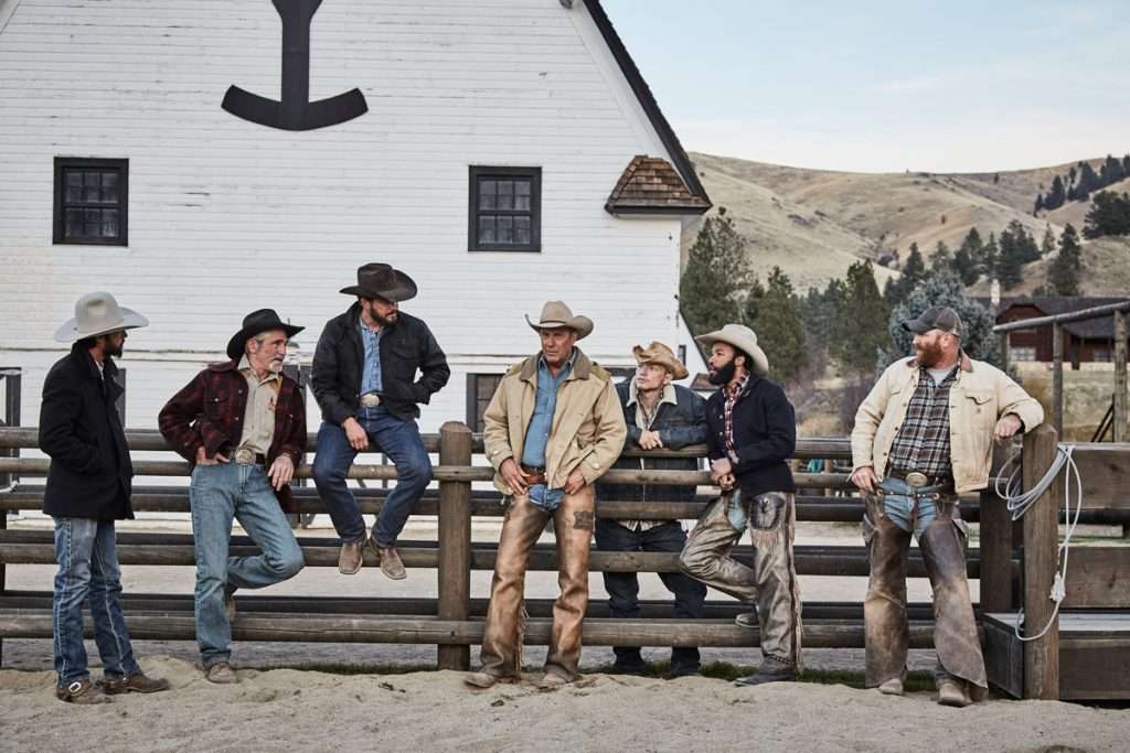 Photos of Yellowstone cast at Dutton Ranch